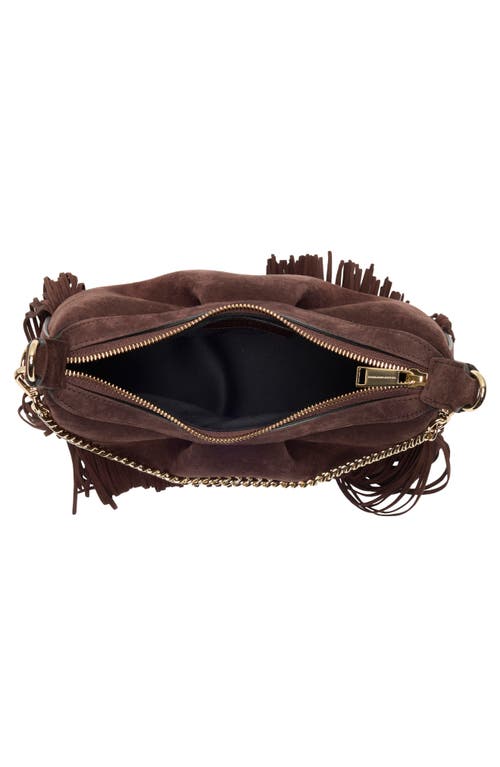 Stuart Weitzman Crescent Fringe Crossbody Bag In Brown