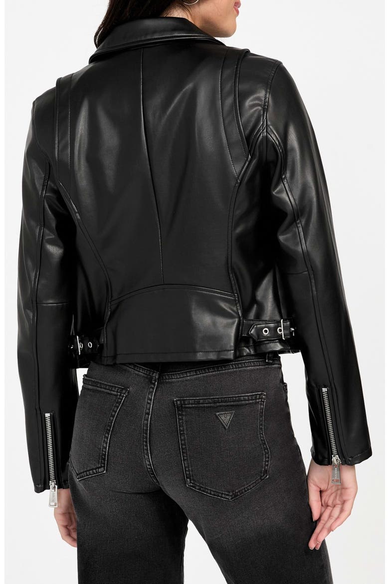 Miko Faux Leather Moto Jacket, Alternate, color, BLACK