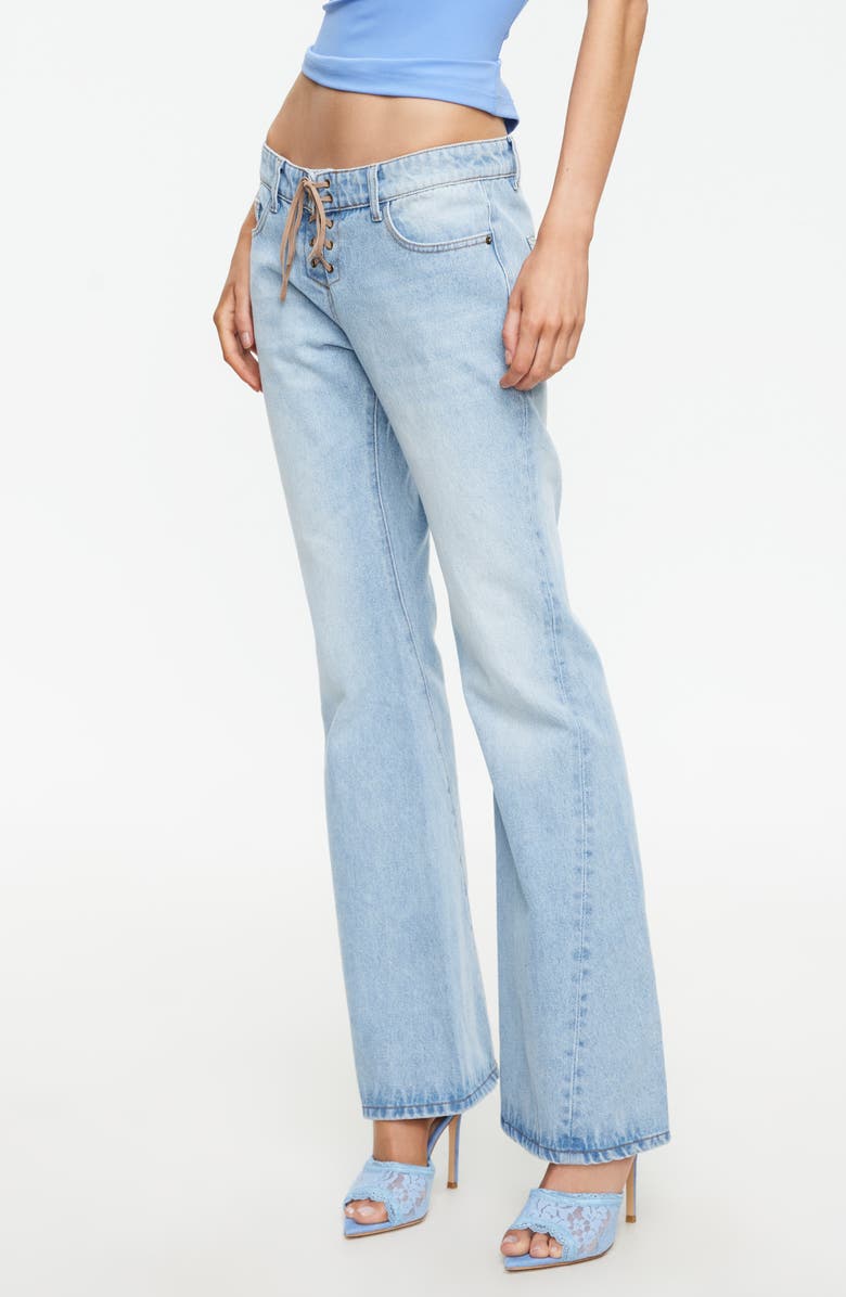 LIONESS Richie Flare Jeans, Alternate, color, Light Denim