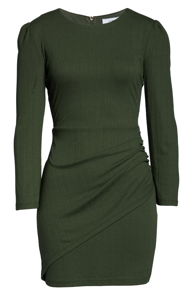Ali & Jay Magic Time Long Sleeve Ribbed Minidress, Alternate, color, Army