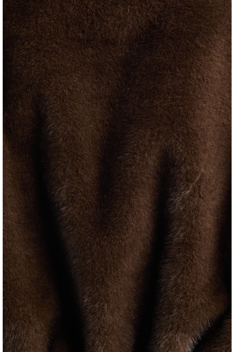 Plush Faux Fur Bomber Jacket, Alternate, color, BROWN