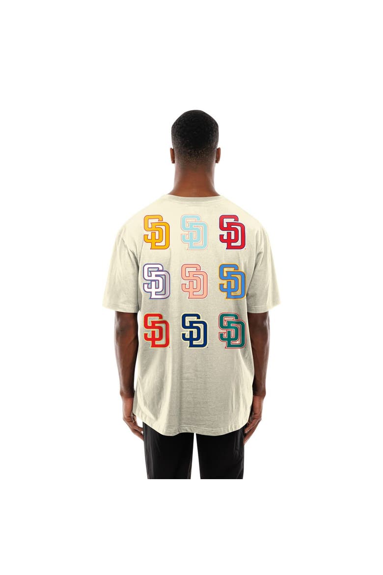 Men's New Era  Cream San Diego Padres Ransom Note Oversized T-Shirt, Alternate, color, Cream