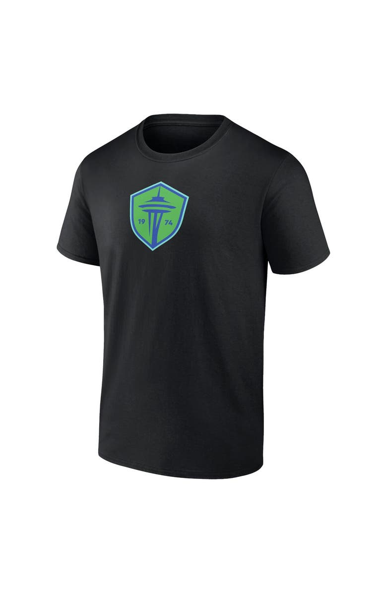 FANATICS Men's Fanatics Branded  Black Seattle Sounders FC  Primary Logo T-Shirt, Alternate, color, 