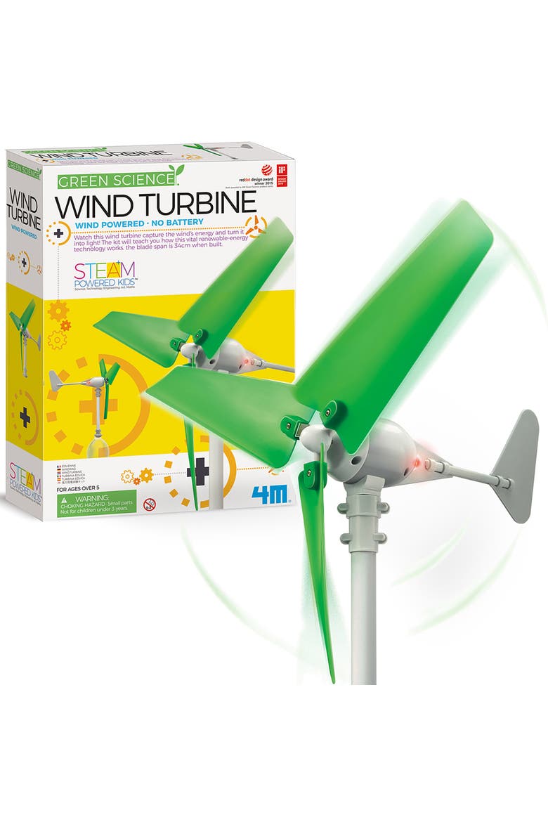 Green Science, Wind Turbine, DIY Functional Turbine Kit, Kids 5+, Alternate, color, Multicolored