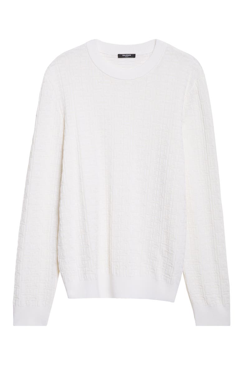 Monogram Jacquard Merino Wool Blend Sweater, Alternate, color, 0KA NATURAL