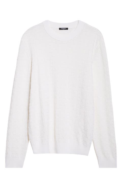 Monogram Jacquard Merino Wool Blend Sweater