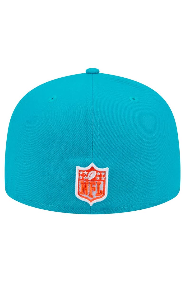 New Era Men's New Era Aqua Miami Dolphins  Script Sided 59FIFTY Fitted Hat, Alternate, color, Aqua
