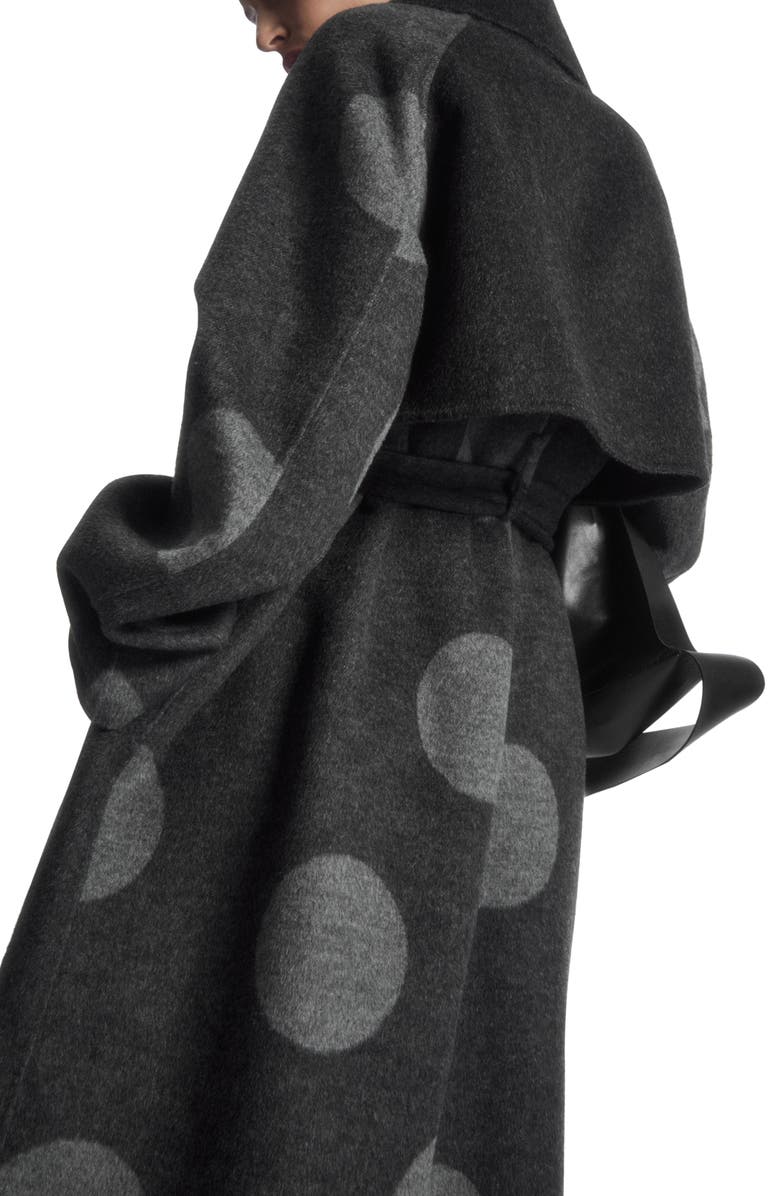 COS Oversized Belted Polka Dot Wool Blend Coat, Alternate, color, 
