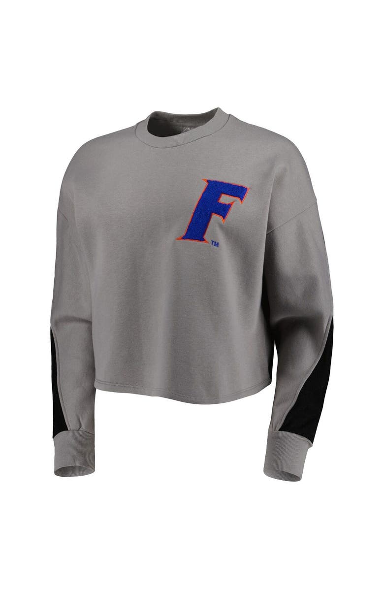 GAMEDAY COUTURE Women's Gameday Couture Gray Florida Gators Back To Reality Colorblock Pullover Sweatshirt, Alternate, color, Gray