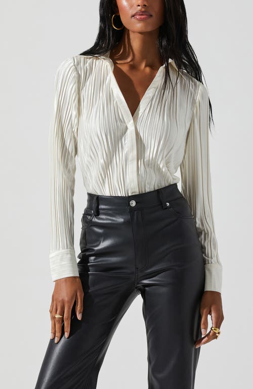 Astr The Label Laurel Pleated Button-up Shirt In Multi