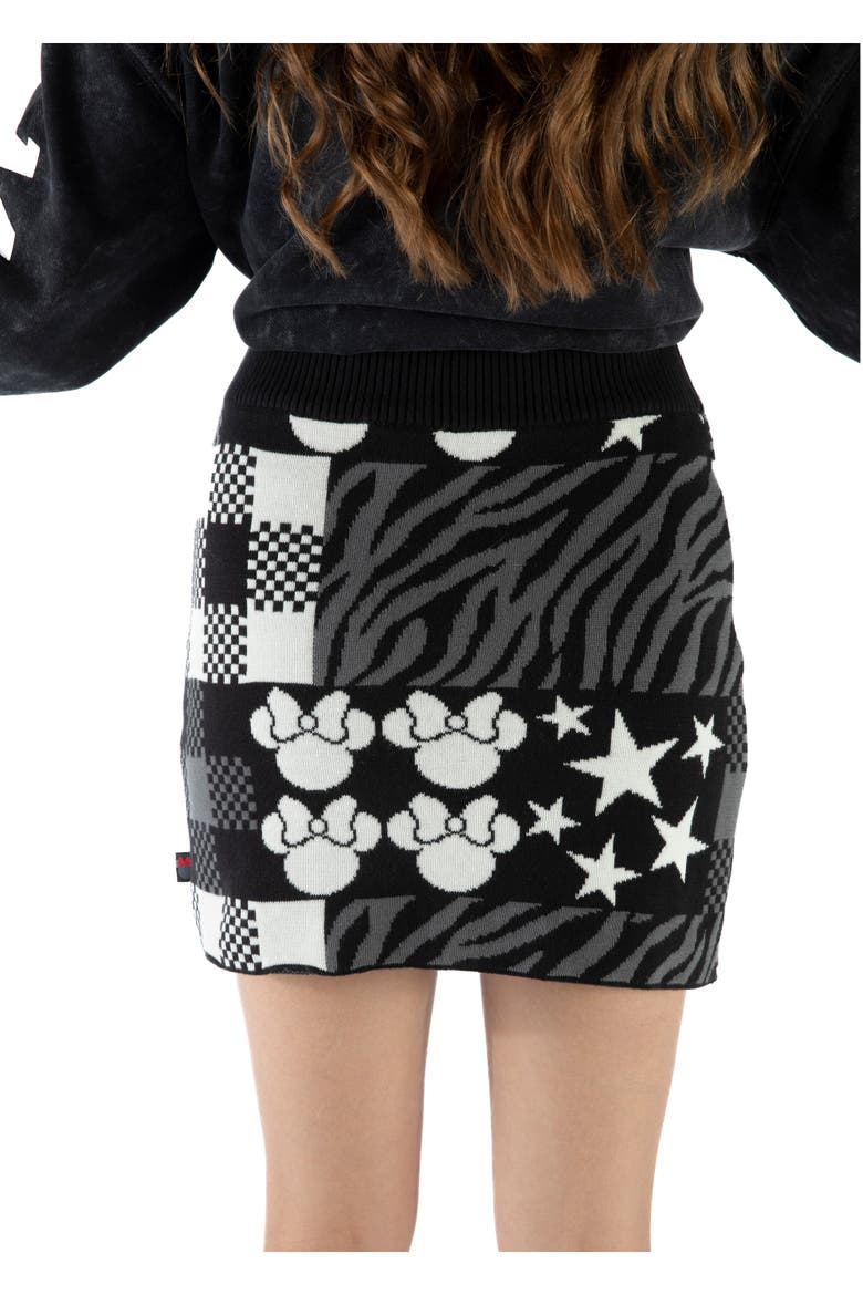 Minnie Mouse Knit Skirt, Alternate, color, Minnie Black White