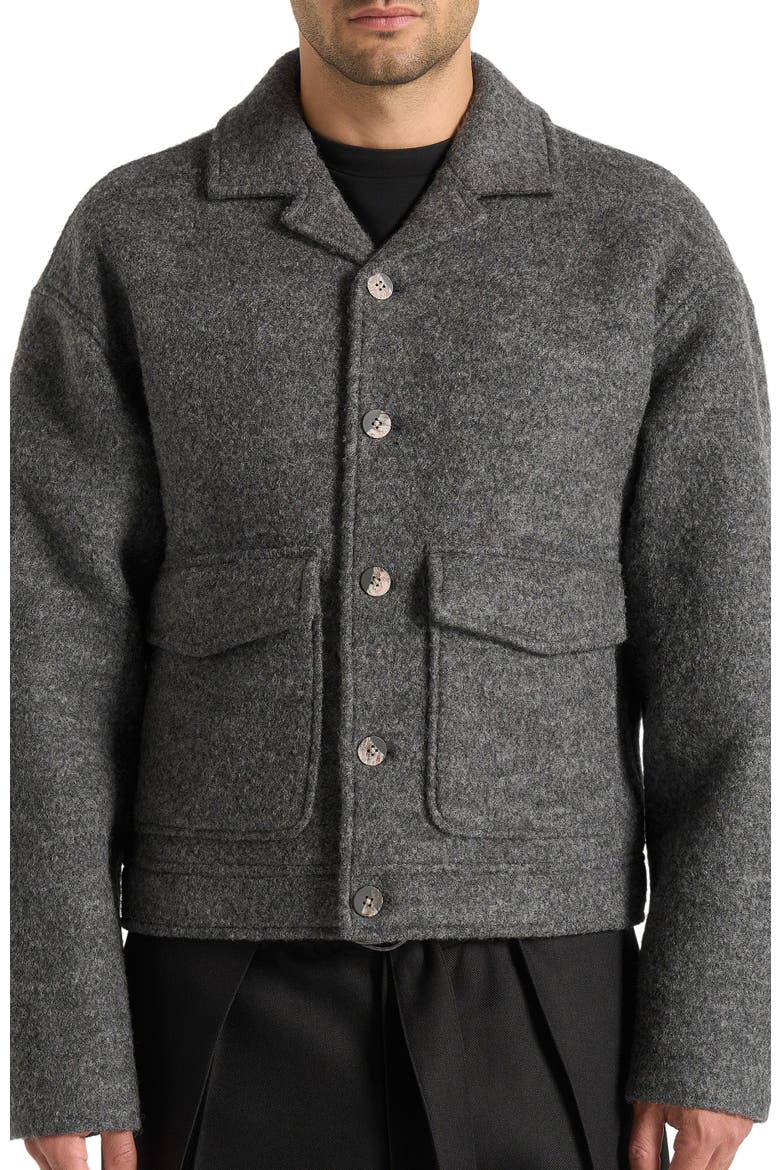 Aurel Wool Jacket With Revere Collar, Alternate, color, Grey