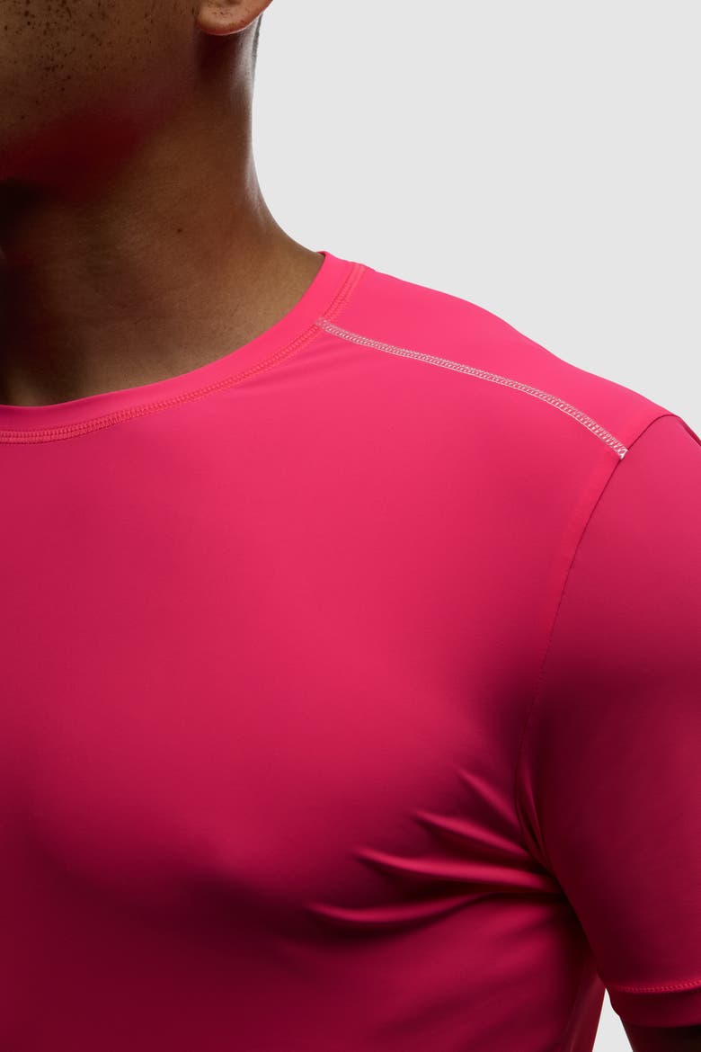Interlock Short Sleeve Run Tee, Alternate, color, Hot Pink