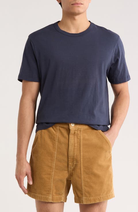 Pima Cotton Slub Curved Hem T-Shirt