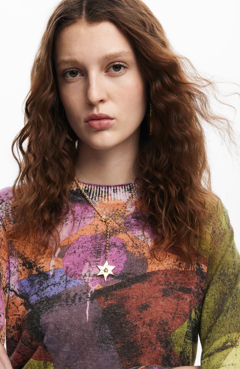 Desigual Jers Camo Petals Crop Sweatshirt, Alternate, color, 