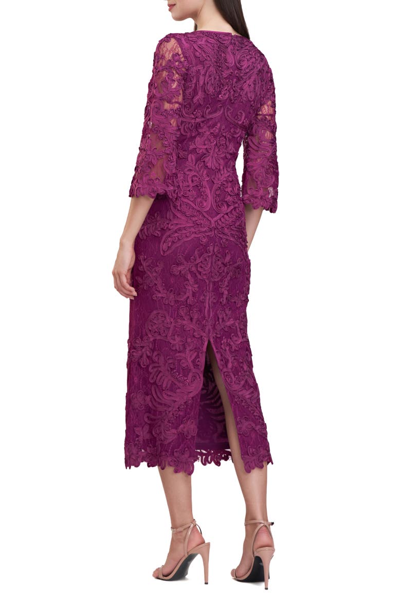 Perla Soutache Sheath Dress, Alternate, color, PLUM CASPIA