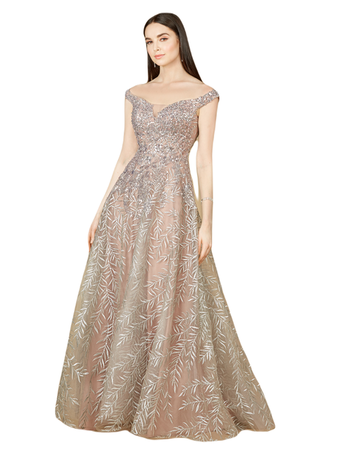 Elegant Off Shoulder Lace Ballgown