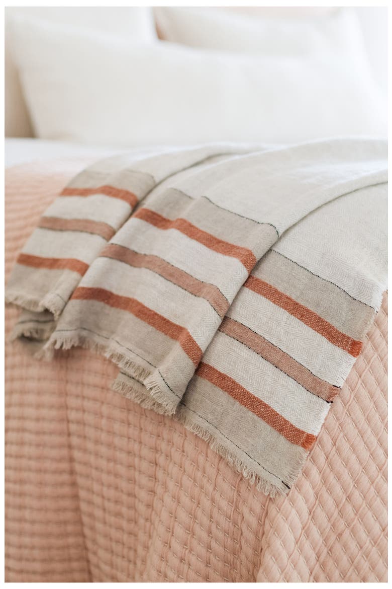 Beck Oversize Linen Throw Blanket, Alternate, color, NATURAL