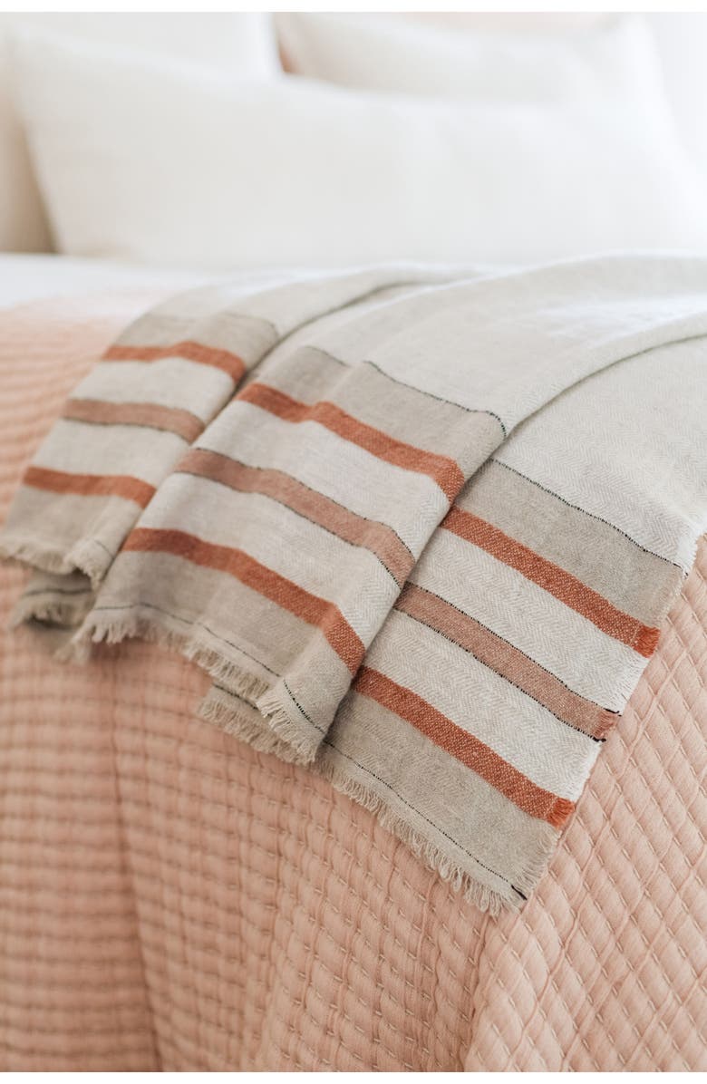 Pom Pom at Home Beck Oversize Linen Throw Blanket, Alternate, color, Natural