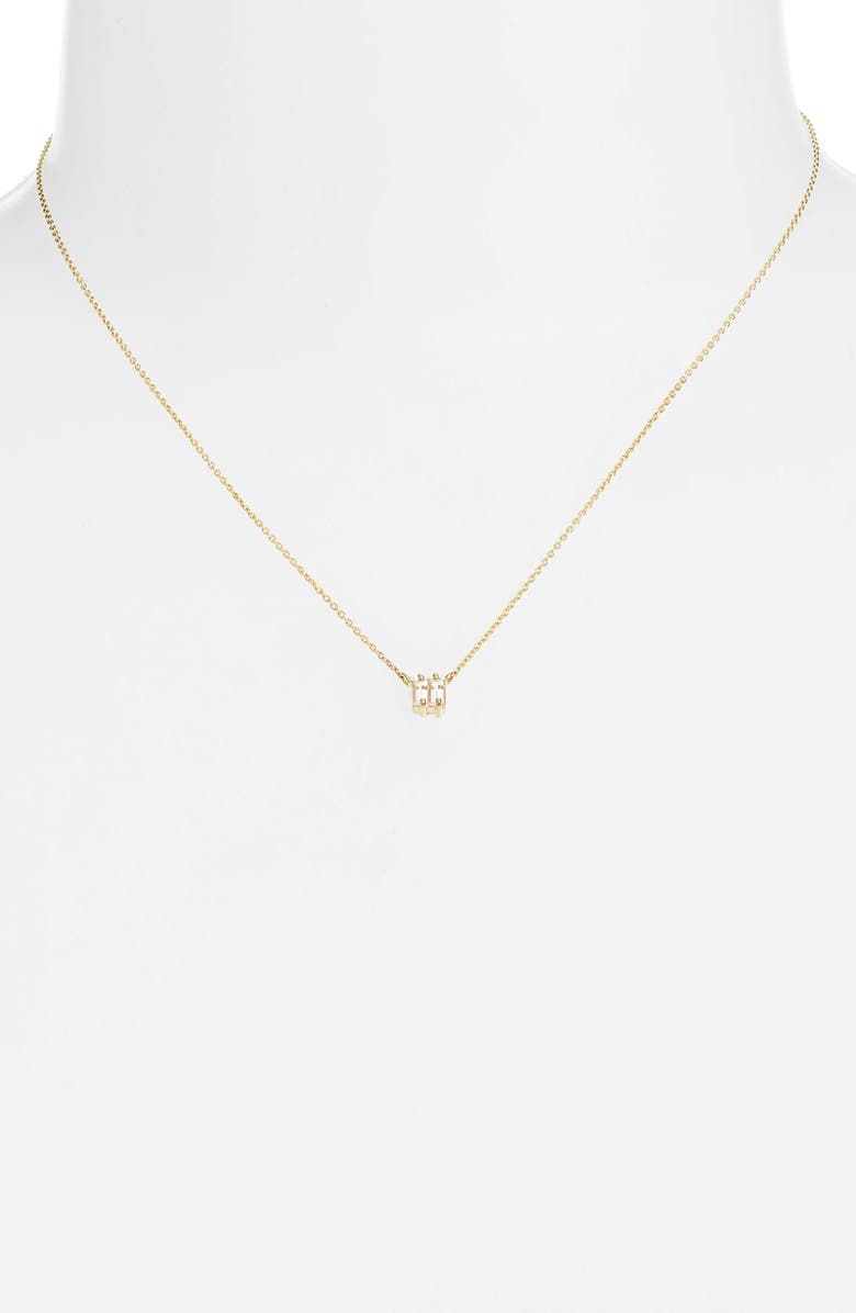 Poppy Finch White Sapphire Double Baguette Necklace, Alternate, color, 