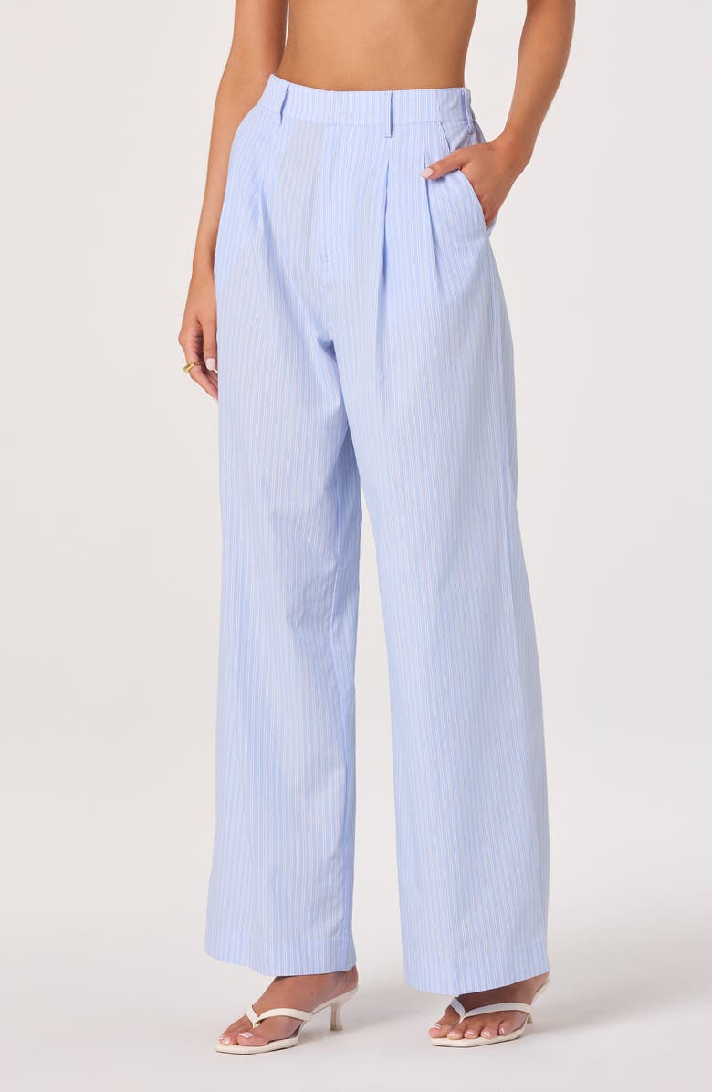 ASTR the Label Neha Stripe Cotton Pants, Alternate, color, Blue Pinstripe