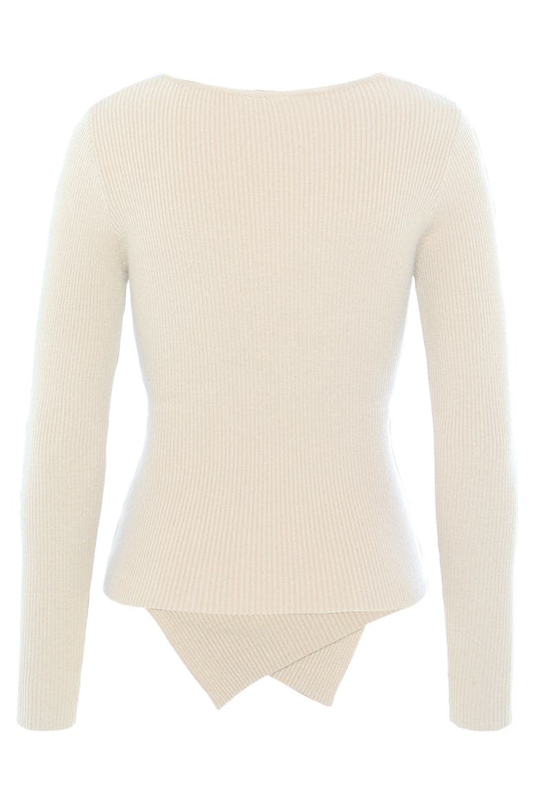 Overlapping V-Neck Sweater, Alternate, color, Ivory