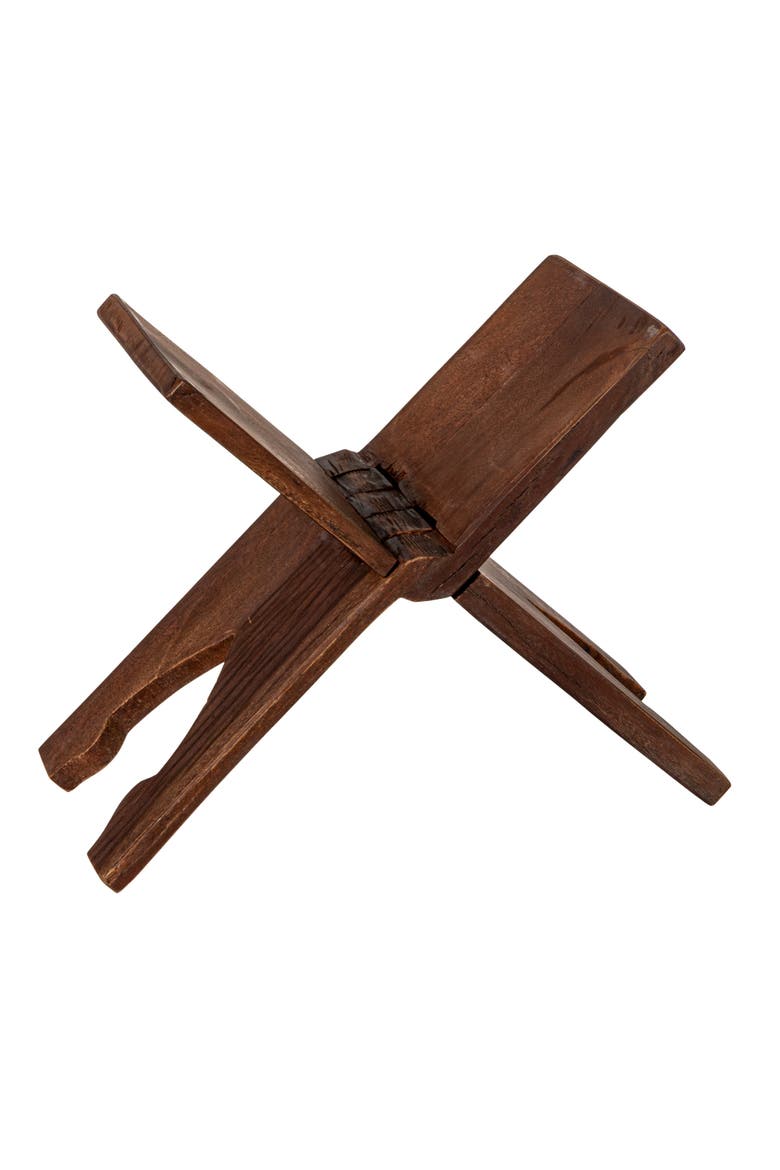 Reclaimed Wood Vintage Reproduction Oversized Folding Book Holder, Stained Finish, Main, color, Natural