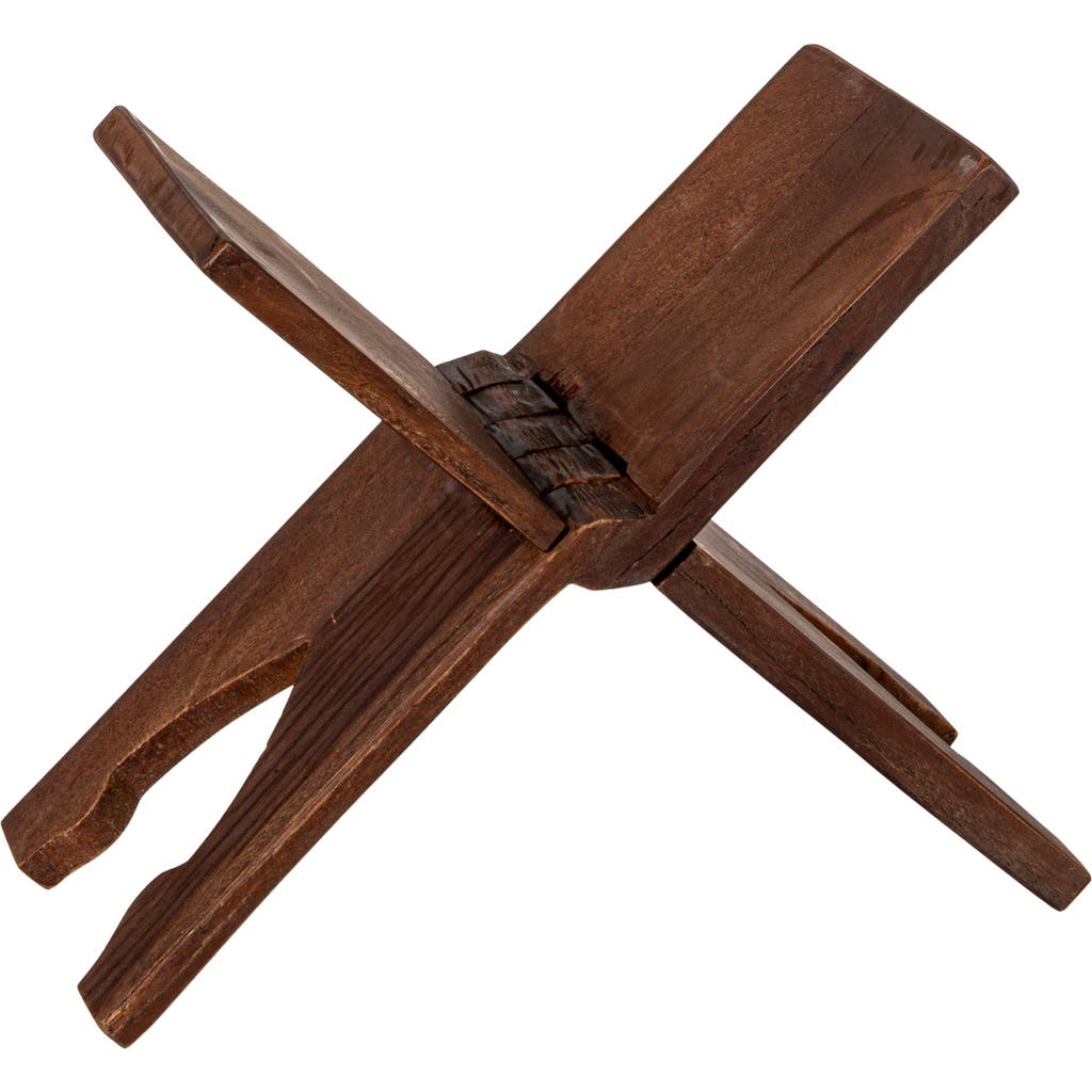 Storied Home Reclaimed Wood Vintage Reproduction Oversized Folding Book Holder, Stained Finish In Brown
