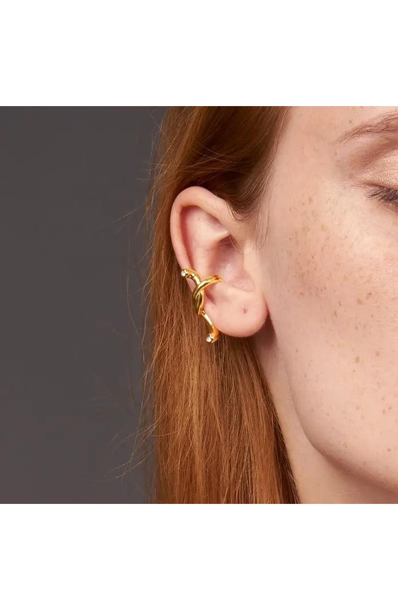Outofoffice Twist Gold Pave Ear Cuff, Alternate, color, Gold