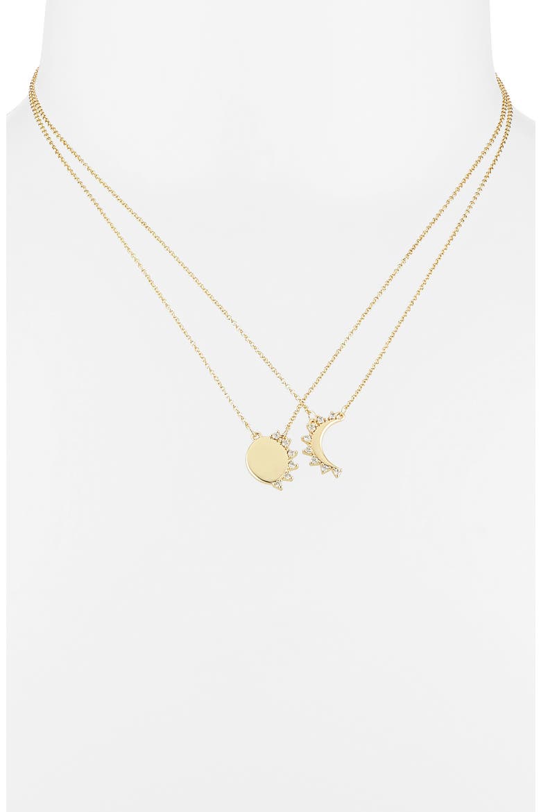 CZ You & Me Sun Pendant Necklace Set, Alternate, color, CLEAR- GOLD