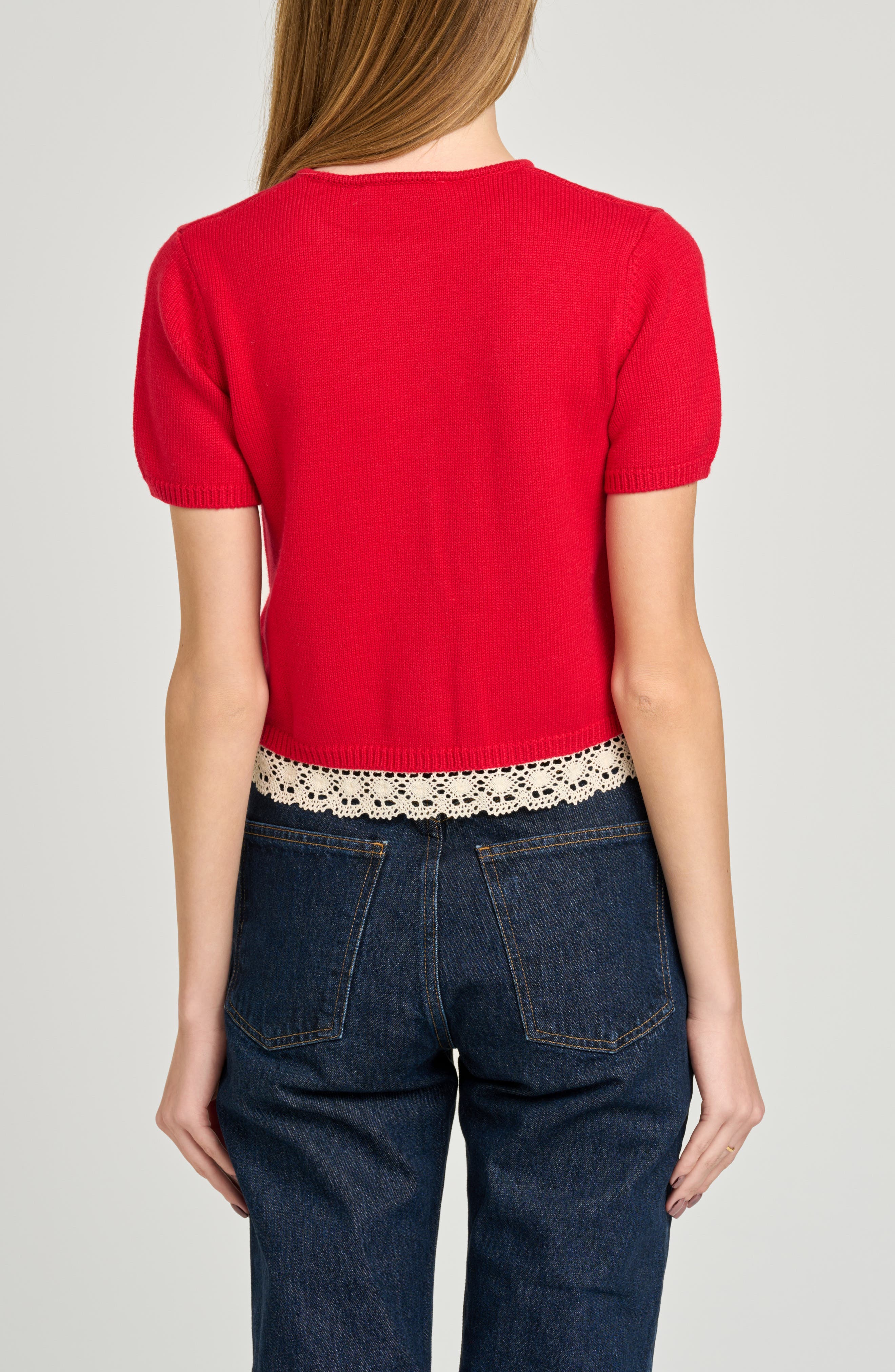 Carine Lace Trim Button Front Cardigan - image 4