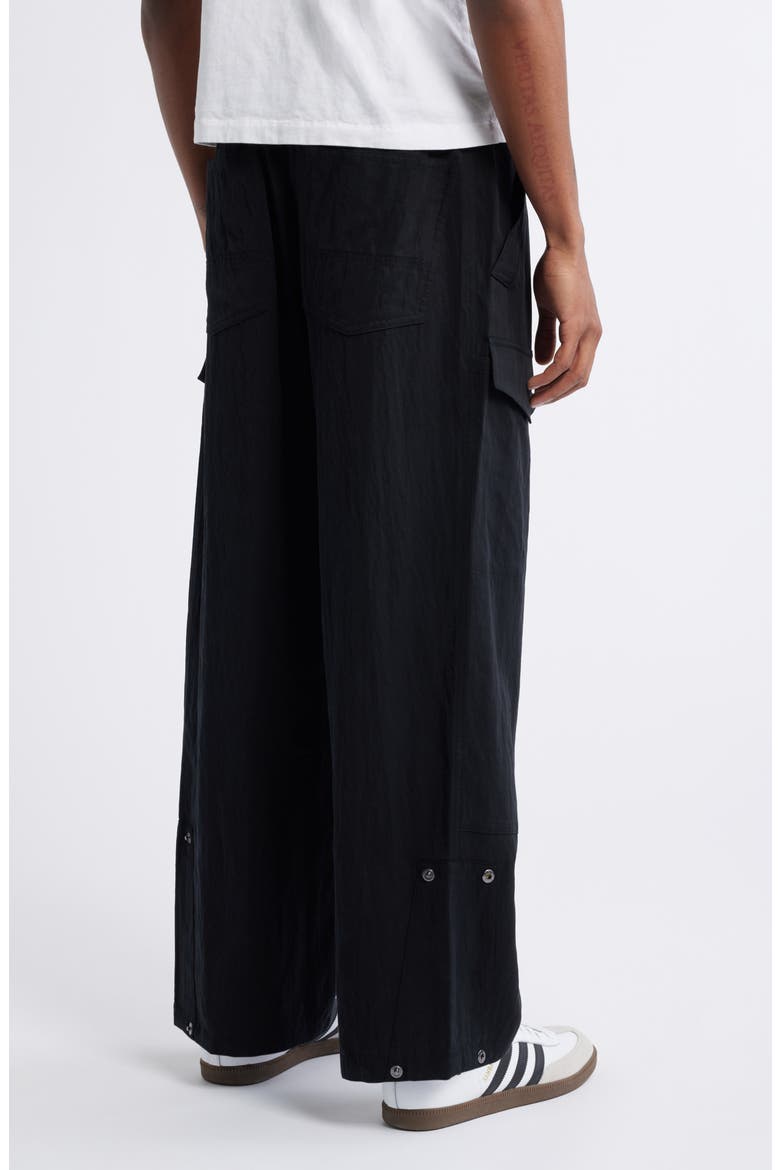 Belted Washed Twill Pants, Alternate, color, BLACK