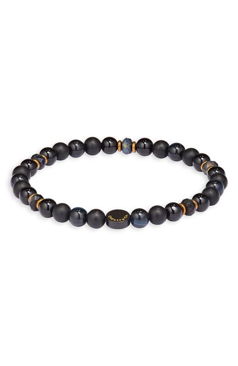 Men's Faceted Heishi Stretch Bracelet