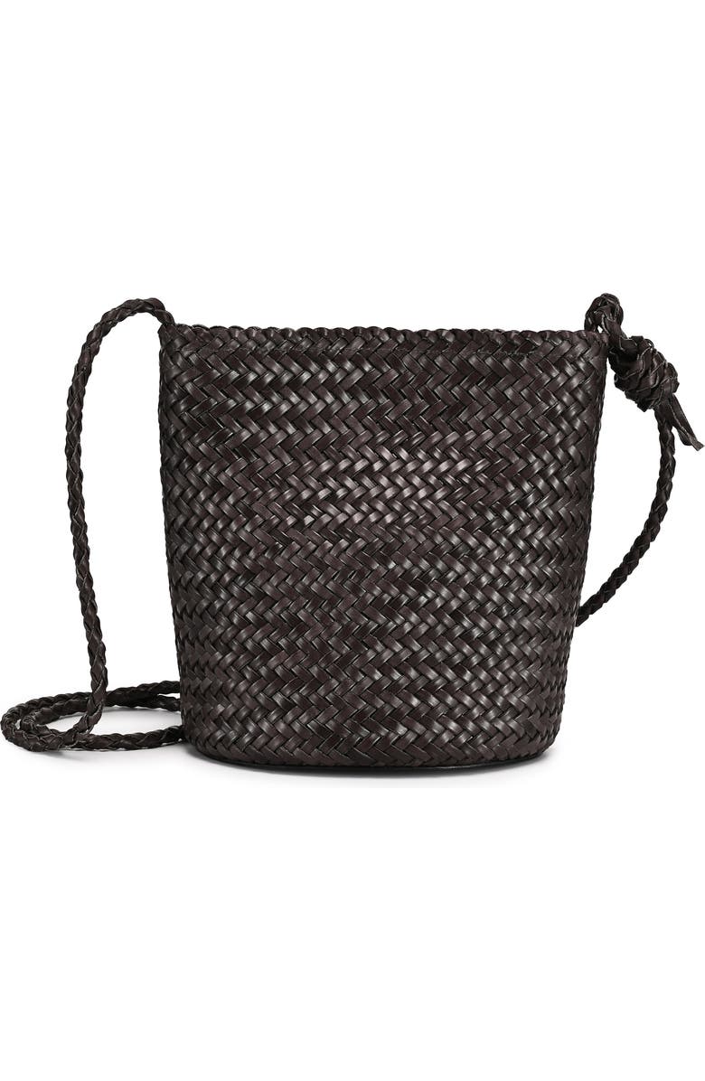 OLD TREND Reed Genuine Leather Woven Barrel Crossbody Bag, Main, color, Grey