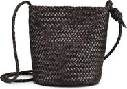 OLD TREND Reed Genuine Leather Woven Barrel Crossbody Bag