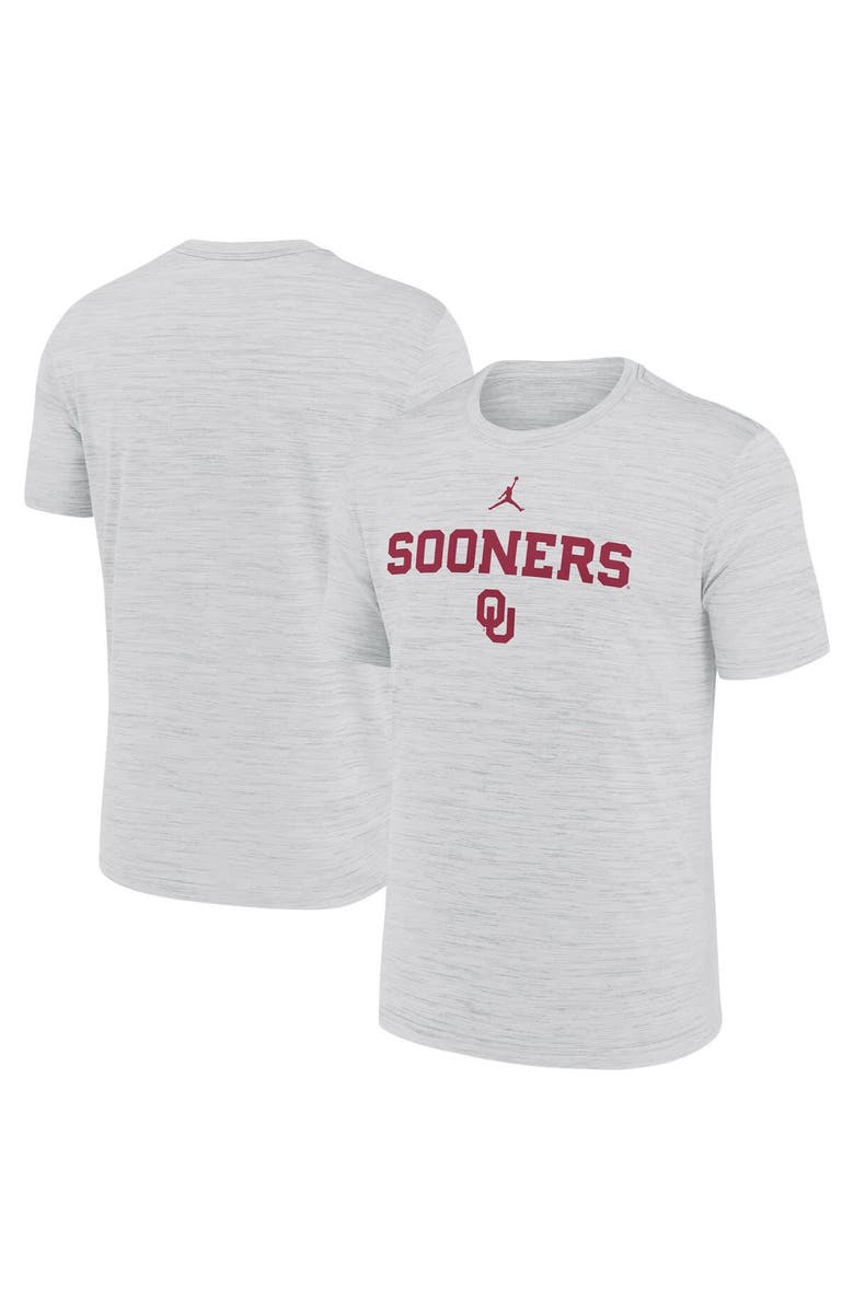 Jordan Brand Men's Jordan Brand Ash Oklahoma Sooners 2025 Sideline Velocity Performance T-Shirt, Main, color,