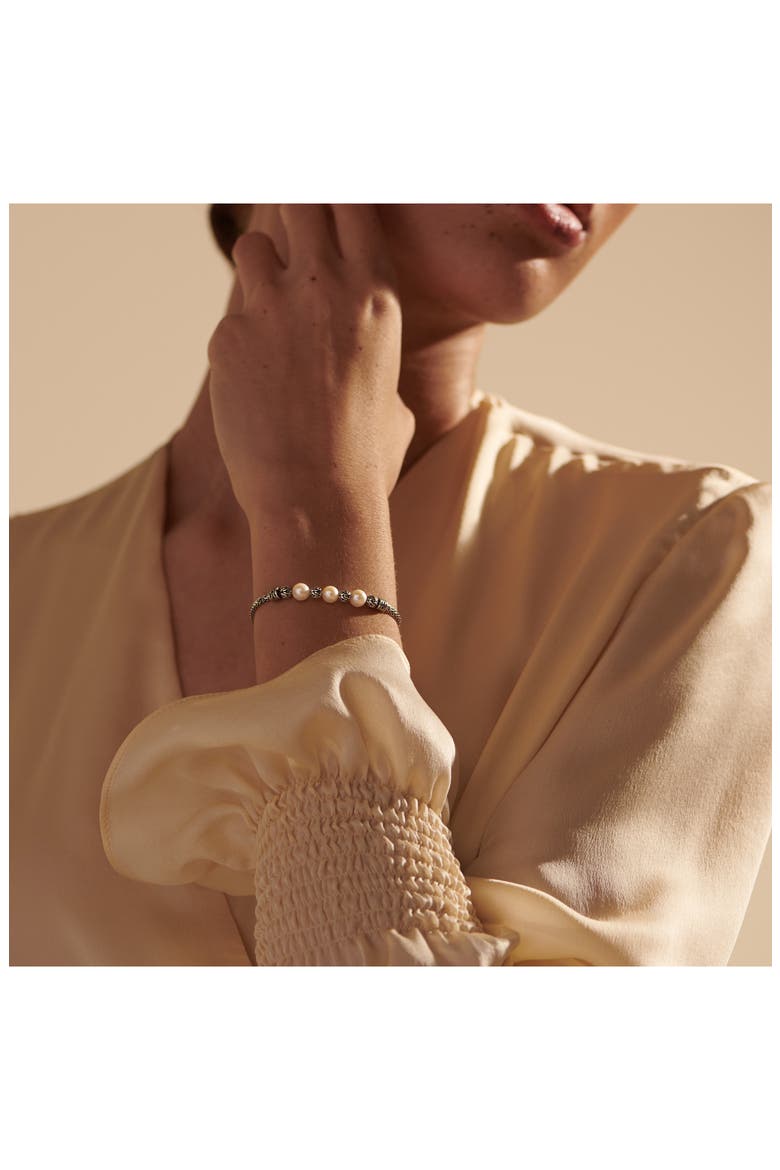 Classic Chain Pearl Pull Through Bracelet, Alternate, color, SILVER