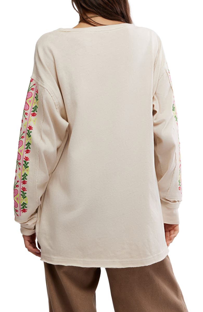 Free People All My Heart Embroidered T-Shirt, Alternate, color,