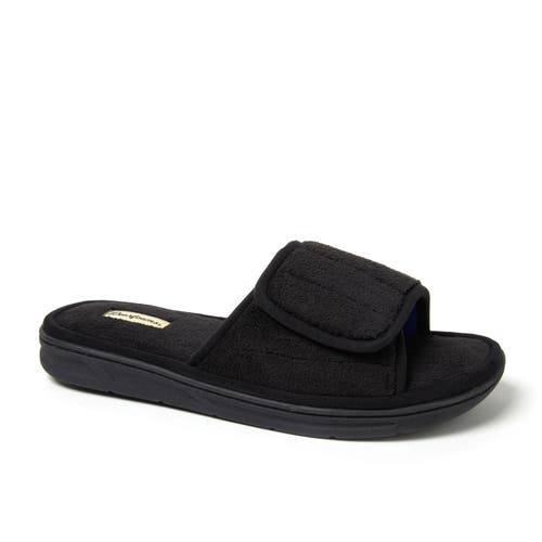 Dearfoams Collin Terry Adjustable Shower Slide Slipper In Black