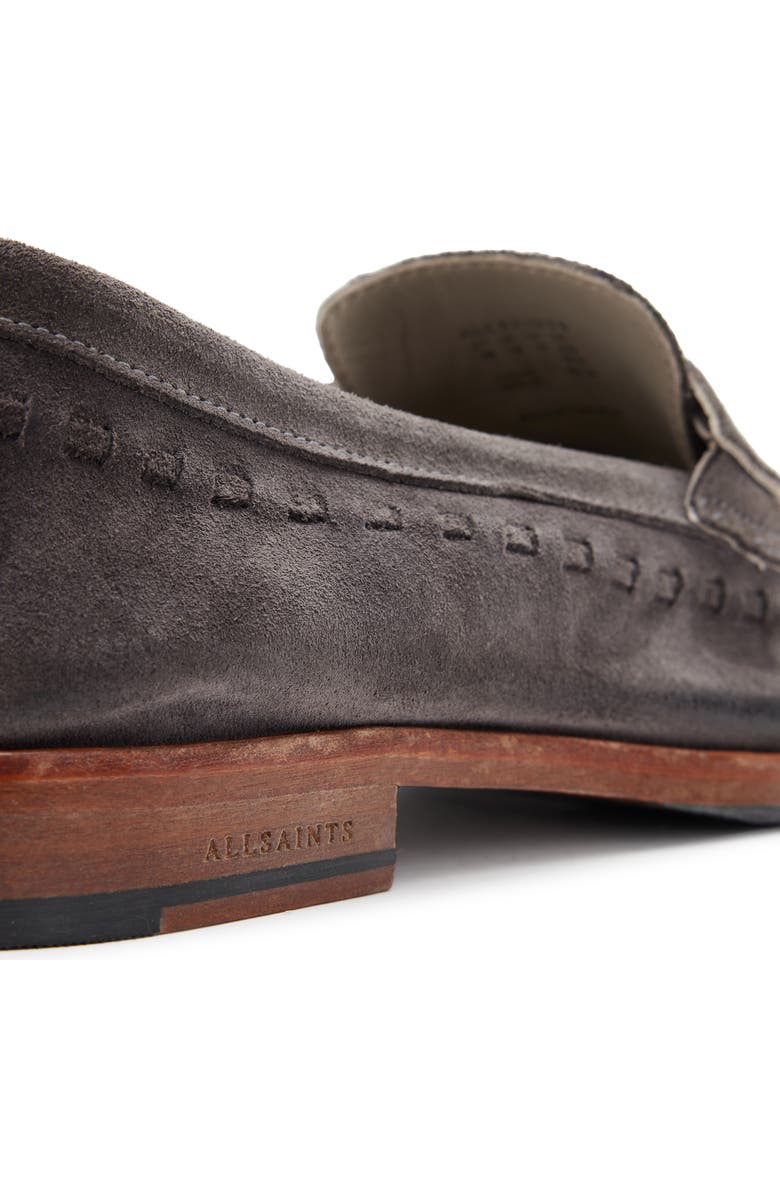 AllSaints Sammy Suede Penny Loafer, Alternate, color,