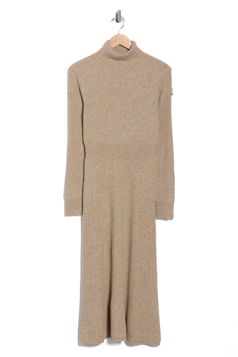 Diana Long Sleeve Wool Turtleneck Sweater Dress, Alternate, color, LIGHT TAUPE MELANGE