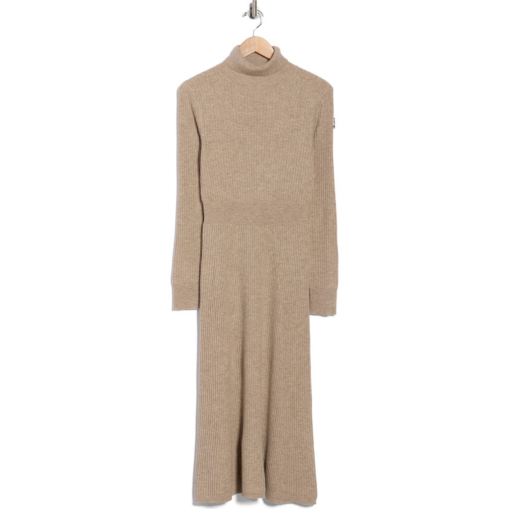Derek Lam 10 Crosby Diana Long Sleeve Wool Turtleneck Sweater Dress In Brown