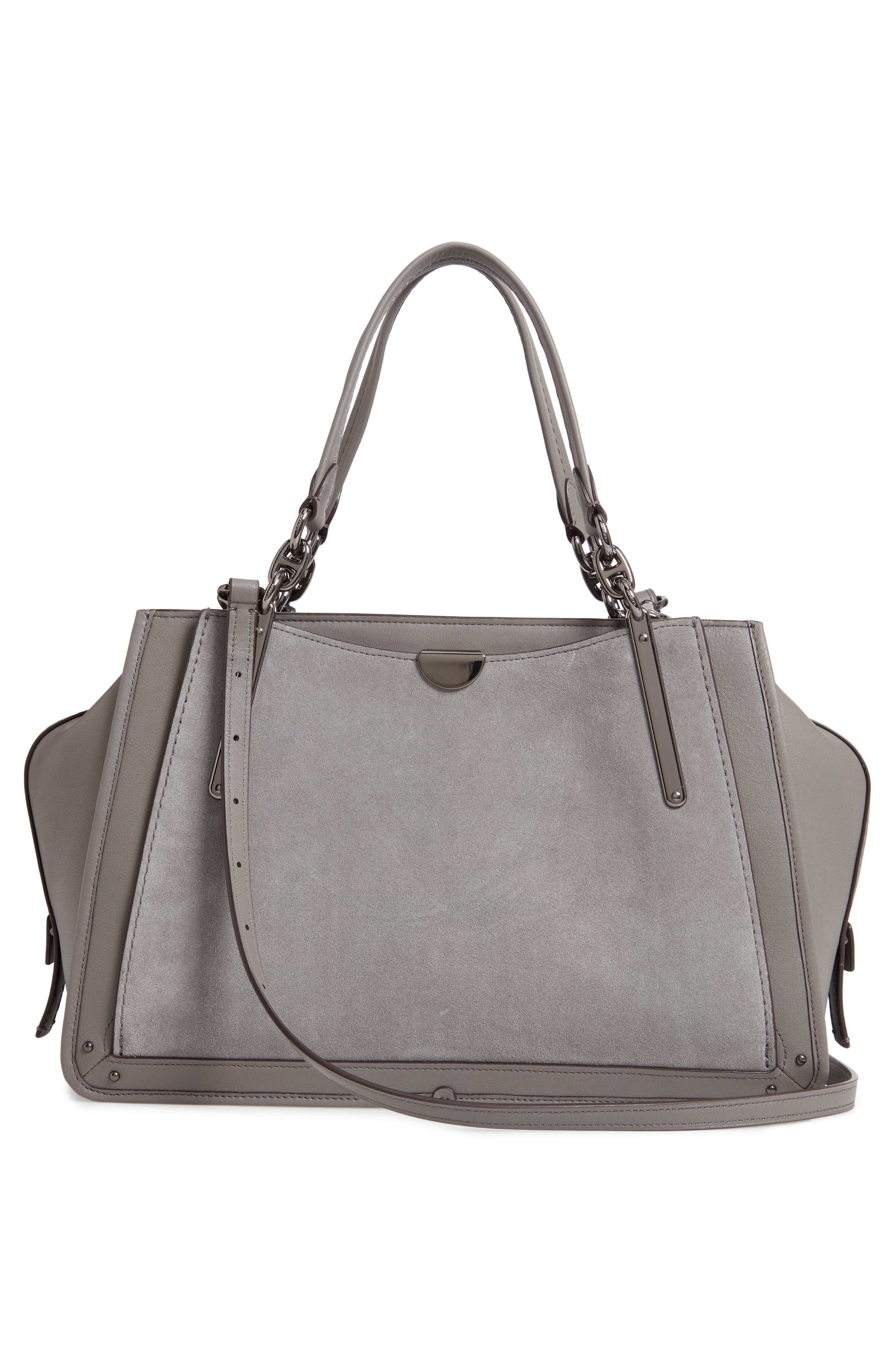 COACH Dreamer 36 Mixed Leather Satchel, Alternate, color, 