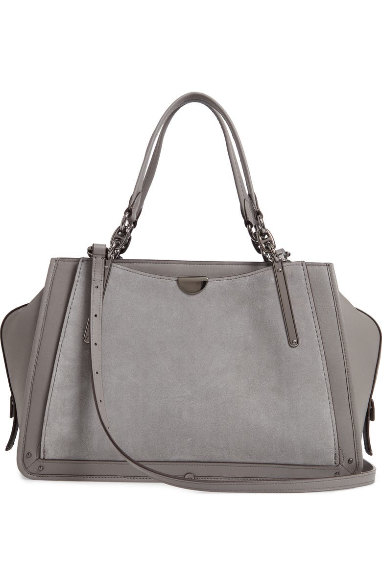 COACH Dreamer 36 Mixed Leather Satchel, Alternate, color,