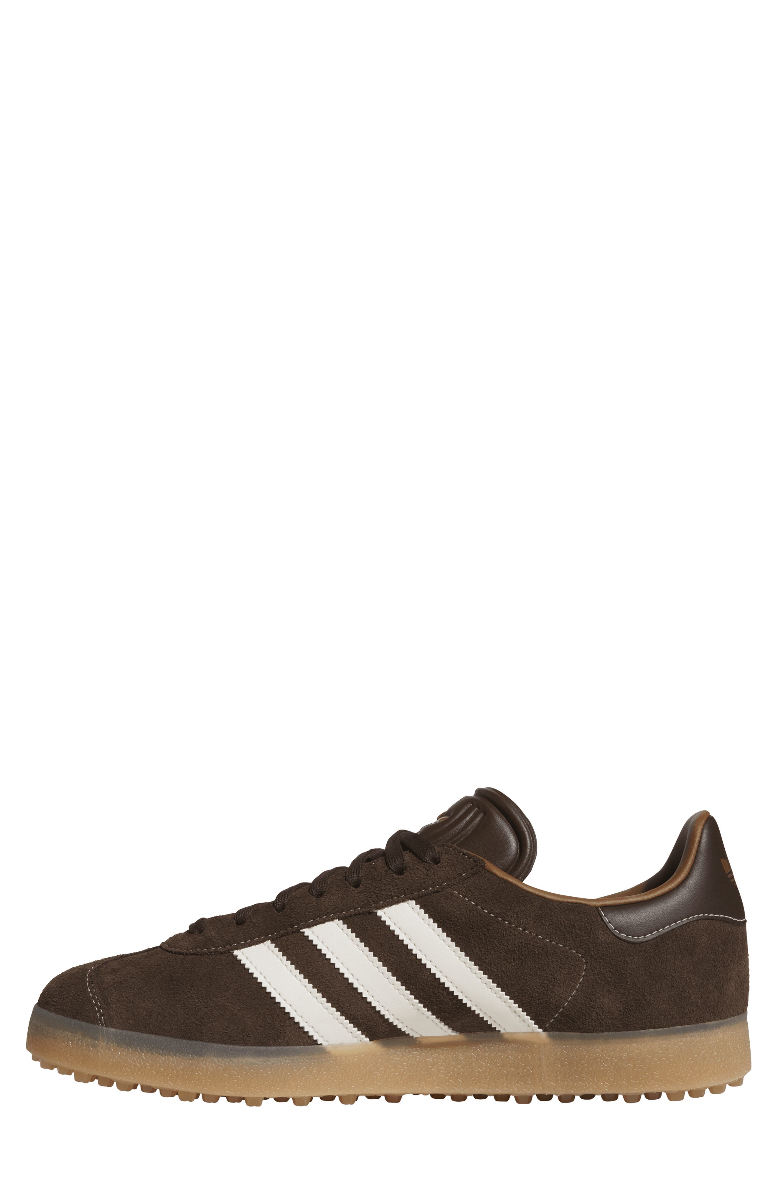 adidas Gazelle Golf Sneaker, Alternate, color, Dark Brown/ Cream White/ Gum 4