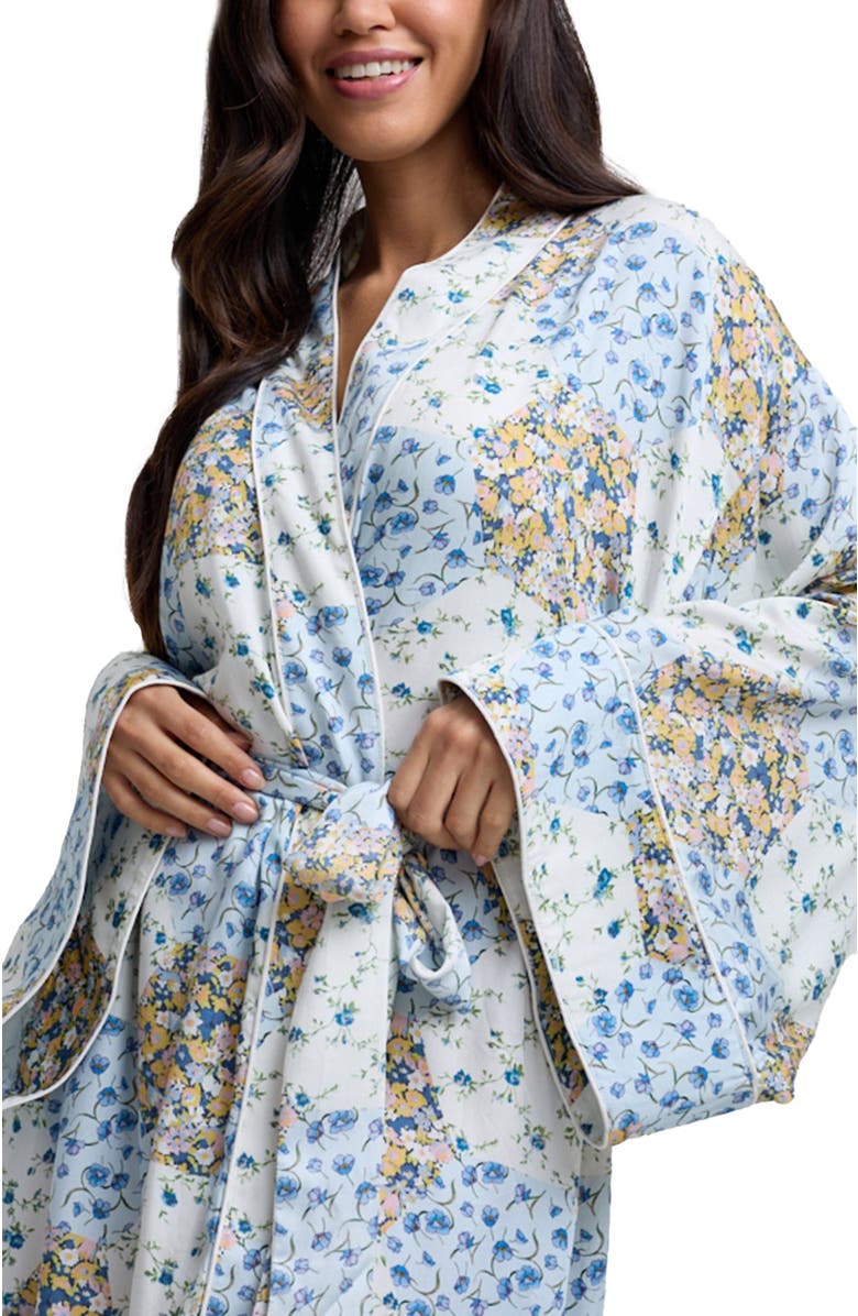 Lily and Lionel London Corina Long Sleeve Robe, Alternate, color, Blue