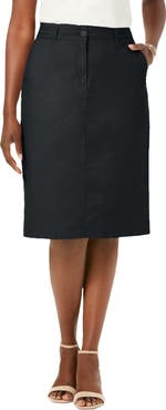 Jessica London Stretch Cotton Chino Skirt