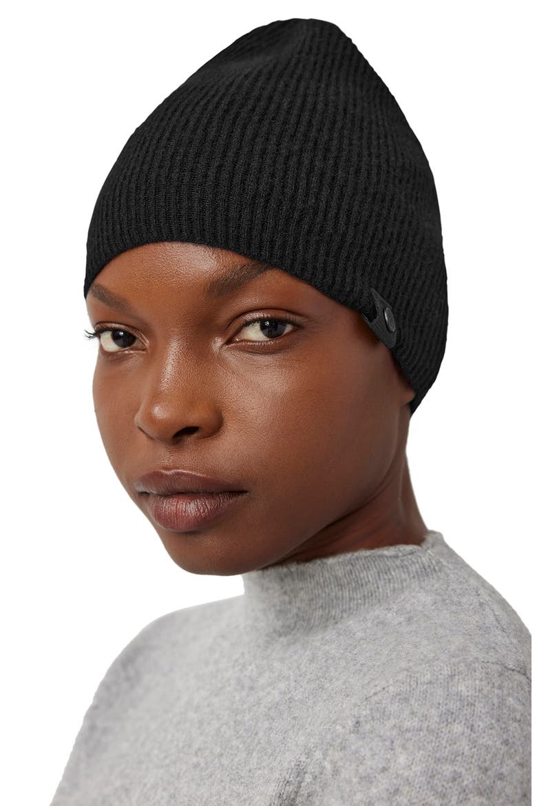 Wool & Cashmere Rib Toque Beanie, Alternate, color, BLACK