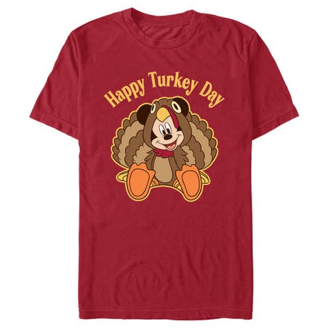 Men's Mickey & Friends Happy Turkey Day  Graphic T-Shirt