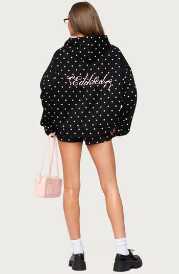 EDIKTED Chelsie Polka Dot Hoodie | Nordstrom